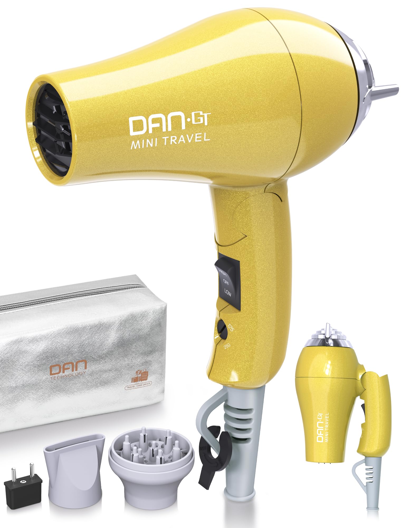 Amazon.com: Mini Portable Hair Dryer 1200W, Travel-Friendly, Dual